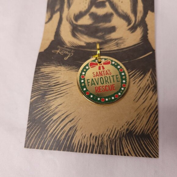 Dog Lover's Gift Set My Wigglebutt Frame & Santa's Favorite Rescue Collar Charm - Picture 3 of 3